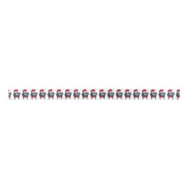 Santa Mops Dog Red Bow Weihnachtsband Satinband