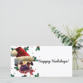 Santa Mops Feiertagskarte (Stehend Vorderseite)