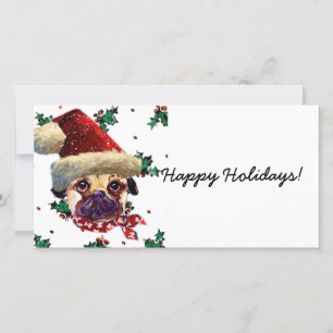 Santa Mops Feiertagskarte