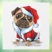 Santa Mops Fensteraufkleber (Blatt 3)
