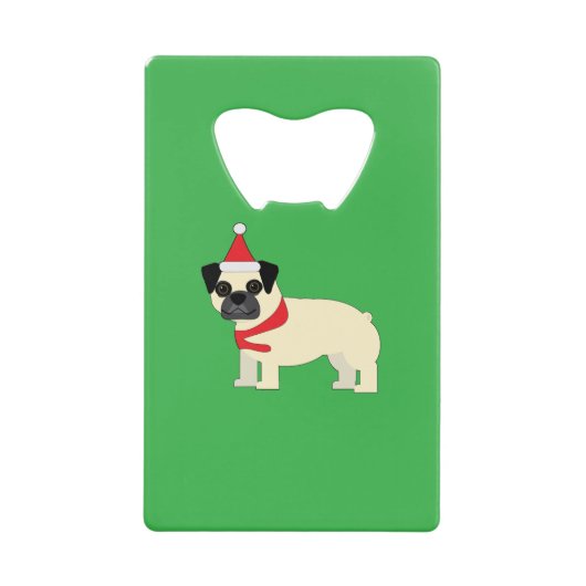 Santa Mops Geldbeutel Flaschenöffner (Vorderseite)