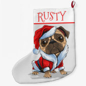 Santa Mops Grosser Strumpf Großer Weihnachtsstrumpf (Rückseite)
