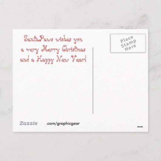 Santa Mops Postkarte (Rückseite)