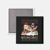 Santa Mops Riding Axolotl Weihnachtskrüge Lover O Magnet (Vorderseite/Rückseite)