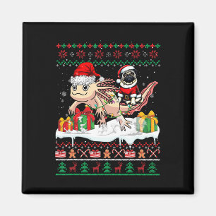Santa Mops Riding Axolotl Weihnachtskrüge Lover O Magnet