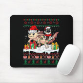 Santa Mops Riding Axolotl Weihnachtskrüge Lover O Mousepad (Mit Mouse)