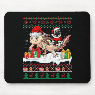 Santa Mops Riding Axolotl Weihnachtskrüge Lover O Mousepad