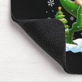 Santa Mops Riding Rentier T-rex Weihnachtskids Tod Mousepad (Ecke)