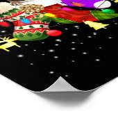 Santa Möpsen in Weihnachtssocken Funny Weihnachten Poster (Ecke)