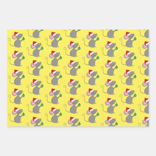 Santa Mouse Geschenkpapier Set (Vorderseite 3)
