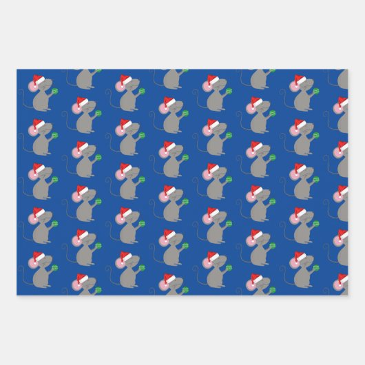 Santa Mouse Geschenkpapier Set (Vorderseite 2)