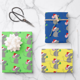 Santa Mouse Geschenkpapier Set