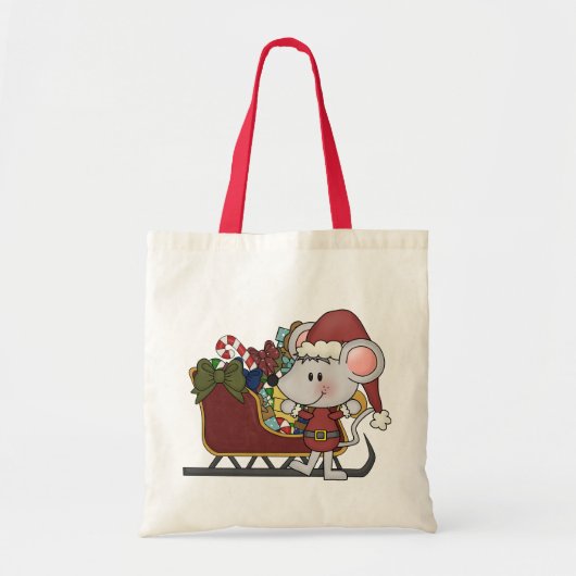 Santa Mouse With Sled Tragetasche (Vorne)