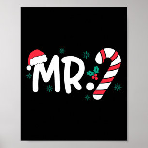 Santa Mr. und Mrs Candy Cane Paare Matching Chris Poster
