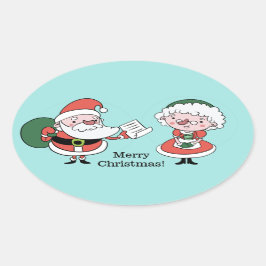 Santa & Mrs Claus Aufkleber