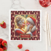 Santa & Mrs Claus Christmas Napkins Red Gold Serviette (Beispiel)
