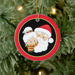 Santa Mrs. Claus füge Gefühle hinzu Keramik Ornament