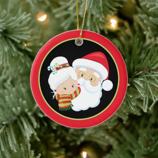 Santa Mrs. Claus füge Gefühle hinzu Keramik Ornament (Baum)