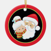 Santa Mrs. Claus füge Gefühle hinzu Keramik Ornament (Vorne)