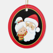 Santa Mrs. Claus füge Gefühle hinzu Keramik Ornament (Links)