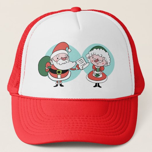 Santa & Mrs Claus hats Truckerkappe (Vorderseite)