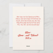 Santa Mrs Claus Merry Christmas Feiertagskarte (Rückseite)