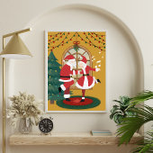 Santa & Mrs Claus Tanz Gemeinsam Weihnachtsdruck Poster