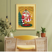 Santa & Mrs Claus Tanz Gemeinsam Weihnachtsdruck Poster