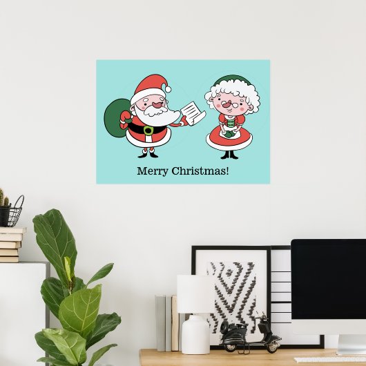 Santa & Mrs. Claus Zollplakat Poster (Heimbüro)
