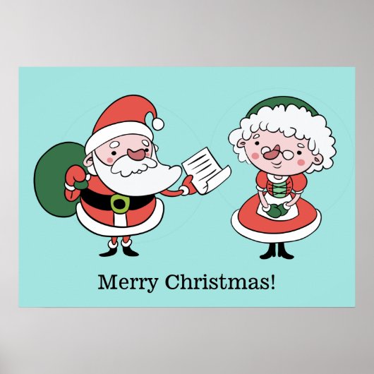 Santa & Mrs. Claus Zollplakat Poster (Vorne)