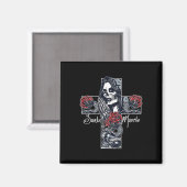 Santa Muerte Cross Magnet (Vorderseite/Rückseite)