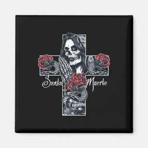 Santa Muerte Cross Magnet