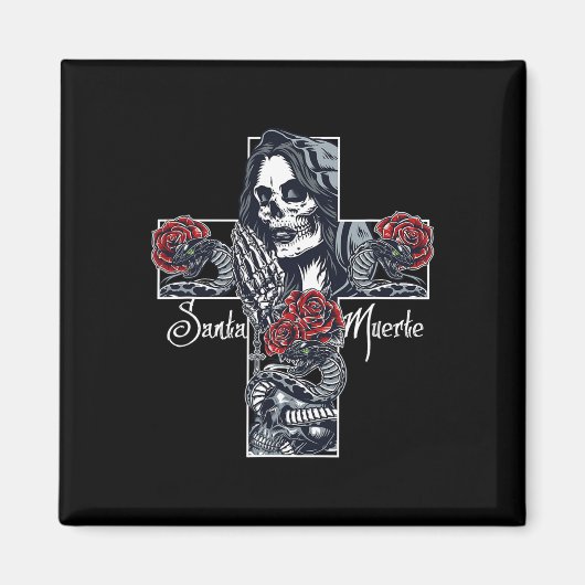 Santa Muerte Cross Magnet (Vorne)