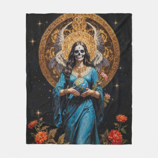 Santa Muerte Fleecedecke (Vorderseite)