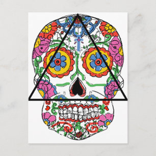 Santa Muerte in a triangle Feiertagspostkarte