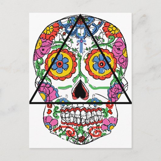 Santa Muerte in a triangle Feiertagspostkarte (Vorderseite)