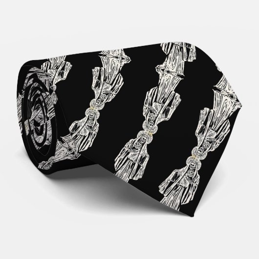 Santa Muerte Krawatte (Gerollt)
