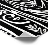 Santa Muerte Linocut Pattern Poster (Ecke)
