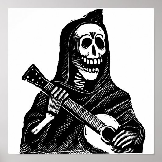 Santa Muerte (mexikanischer Grim-Sensenmann) Gitar Poster (Vorne)