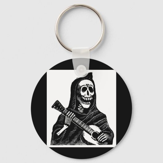 Santa Muerte (mexikanischer Grim-Sensenmann) Gitar Schlüsselanhänger (Vorderseite)