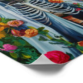 Santa Muerte mit farbenfrohen Blume Poster (Ecke)