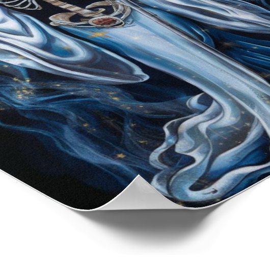 Santa Muerte mit Moon Poster (Ecke)