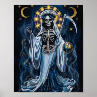 Santa Muerte mit Moon Poster
