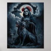 Santa Muerte mit zwei geheuerten Dog-Poster Poster (Vorne)