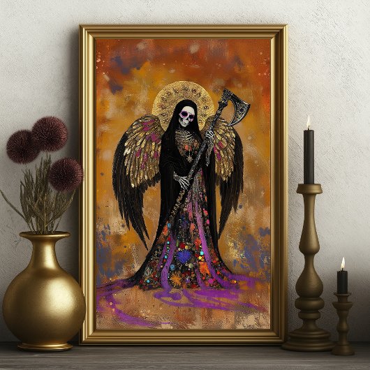 Santa Muerte Mystical Surreal Abstract Portrait Poster