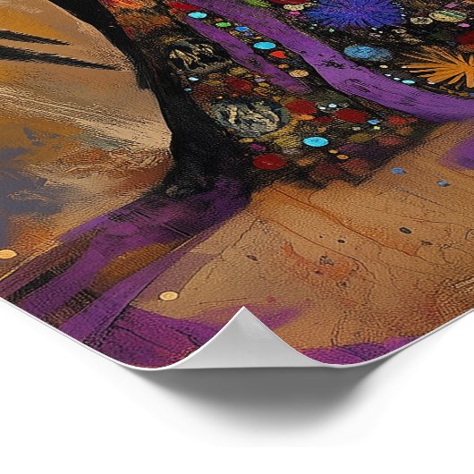 Santa Muerte Mystical Surreal Abstract Portrait Poster (Ecke)