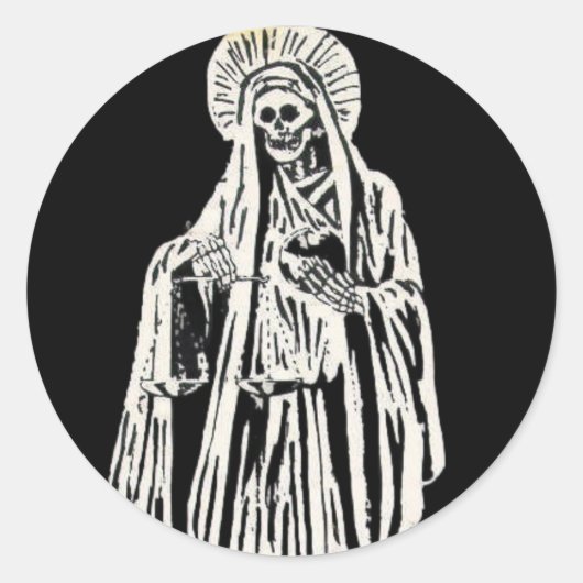 Santa Muerte Runder Aufkleber (Vorderseite)