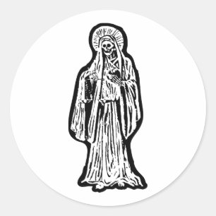 Santa Muerte Statue Runder Aufkleber