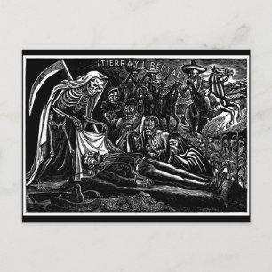 Santa Muerte und der Soldat c. 1951 Mexiko Feiertagspostkarte