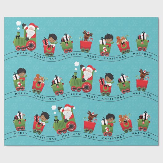 Santa & Multikulturelle Jungfrau Geschenkpapier (Flach)